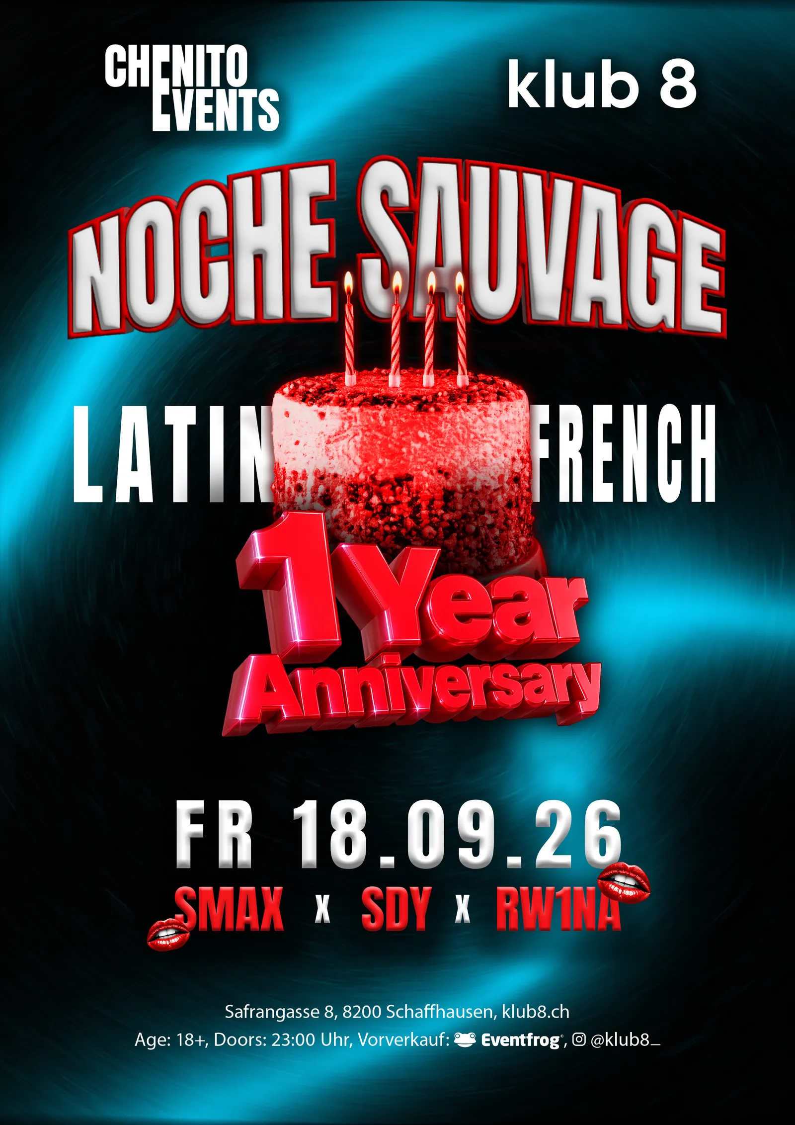 Flyer: Noche Sauvage — 1 Year Anniversary